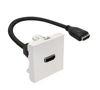 Waytex 37267 Plastron HDMI 45x45 F/F femelle câble 20 cm Blanc
