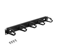 WAYTEX 37346 Guide câbles 5 Anneaux 19 Pouces 1U, Gestionnaire de câbles pour Coffret, Baie et Armoire 19’’ - Noir