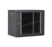 waytex 37402 Coffret mural 19'' 9U porte vitrée 600x450 noir livré démonté