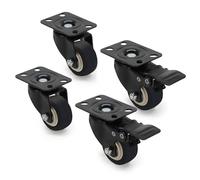 Waytex 37420 Jeu de 4 Roulettes pour Coffret et Armoire Réseaux dont 2 roulettes avec frein, fixation 4 points, jusqu’à 200Kg, diamètre 50 mm hauteur totale 70mm