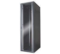 WAYTEX 37445M Baie Serveur 42U 600X900, Brassage Informatique 19 Pouces, Porte Avant vitrée à Serrure et Double Porte Arrière Saloon nids d’Abeille - Noir, Livrée montée sur Palette