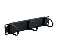 WAYTEX 37487 Panneau de Gestion de Câbles pour Coffret Rack 10 Pouces 3 Anneaux Organiseur pour câbles - Noir