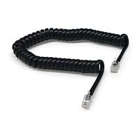 Waytex 39105 Cordon pour Combiné de Téléphone Extensible en Spirale Câble Plat RJ9 35 cm à 2 m