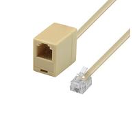 Waytex 39357 Rallonge téléphonique RJ11 male vers RJ11 femelle 10m beige