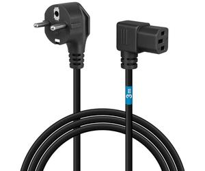 Waytex 51109 Cordon d'alimentation secteur coudé 3.00 m noir