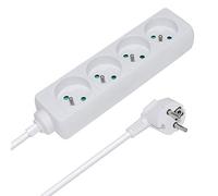 Waytex 52112 Multiprise électrique avec câble 4 Prises 1,5 m Blanc (Lot de 6)