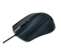 Waytex 65106 Souris Filaire USB Noire avec 3 Boutons et Capteur Optique, 1000 DPI Prise en Main Ergonomique, Ambidextre pour PC et Mac