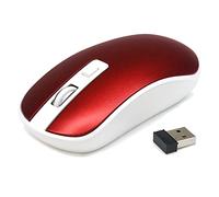 Waytex 65423 Souris sans Fil 2,4 GHz pour Ordinateur avec Nano Récepteur USB et Sensibilité Réglable Jusqu’à 1600 DPI portée du Signal Jusqu’à 10 m Technologie Optique - Rouge métallisé