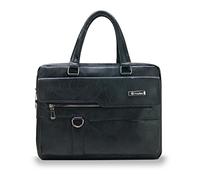 Waytex 71013 Sacoche Porte Documents Besace simili cuir, Mallette business Ordinateur et Tablette avec bandoulière Noir