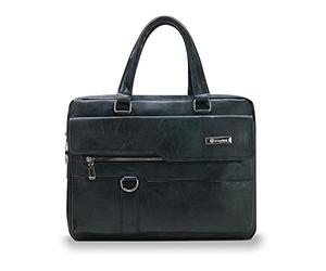 Waytex 71013 Sacoche Porte Documents Besace simili cuir, Mallette business Ordinateur et Tablette avec bandoulière Noir