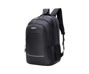 Waytex 71053 Sac à Dos Grande Contenance pour Ordinateur 17’’ Tissu Polyester Imperméable Satiné Elégant Multipoche Noir