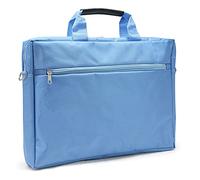 Waytex 71209 Sacoche Ordinateur 15 pouces 2 Compartiments 2 Poches Zippées avec Bandoulière en Nylon Bleu ciel