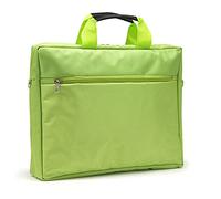 Waytex 71210 Sacoche Ordinateur 15 pouces 2 Compartiments 2 Poches Zippées avec Bandoulière en Nylon Vert anis