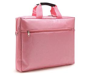 Waytex 71211 Sacoche Ordinateur 15 pouces 2 Compartiments 2 Poches Zippées avec Bandoulière en Nylon Rose