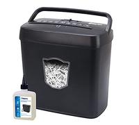 WAYTEX 77316C Destructeur de Documents Coupe Croisée 6 Feuilles Bac 12,5L avec Flacon d’Huile Lubrifiante 250ml