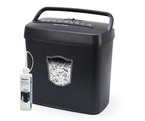 WAYTEX 77316C Destructeur de Documents Coupe Croisée 6 Feuilles Bac 12,5L avec Flacon d’Huile Lubrifiante 250ml
