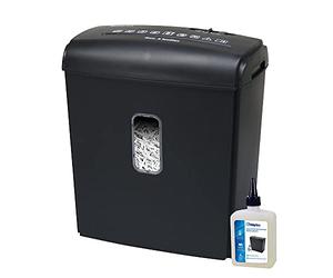 WAYTEX 77317C Destructeur de Documents Coupe Croisée 8 Feuilles Bac 15L avec Flacon d’Huile Lubrifiante 240ml