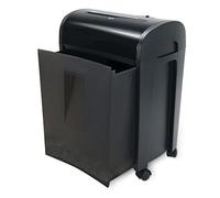WAYTEX 77323 Destructeur de Documents Coupe Croisée 10 Feuilles - CD et DVD - Bac Tiroir 14L - sur roulettes - Rapide et Performant