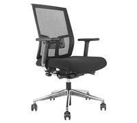 Waytex 78142 AQUARI Fauteuil de Bureau Ergonomique Alu Assise mémoire de Forme Synchrone Noir