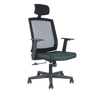 Waytex 78146C Alderaan Fauteuil de Bureau basculant Dossier aéré avec Appui-tête et accoudoirs, Noir