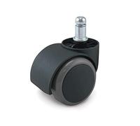 Waytex 78151 Roulette avec revêtement caoutchouc pour Fauteuil de bureau Universelles Diamètre 50 mm pour Sol dur Couleur Noir/Gris