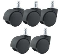 Waytex 78153 roulettes pour Fauteuil de Bureau Universelles Diamètre 50 mm - Couleur Noir - Lot de 5