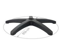 Waytex 78180 Pied de Chaise de bureau 5 branches diamètre 56 cm, pour roulettes ou patins, en nylon noir
