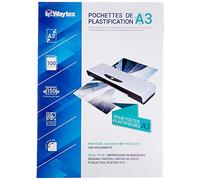 Waytex Pochettes de plastification 78276 A3 Épaisses 75 microns Pack de 100
