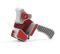 WAYTEX 930913 Dérouleur de Ruban adhésif d’emballage jusqu’à largeur 50mm, Dévidoir Adhésif Professionnel avec Poignée ergonomique Gris Rouge