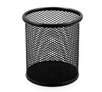 Waytex 931102 Pot à Crayons de Bureau en Métal mailles Mesh Porte Stylos Rond Noir