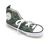 Waytex 931272V Trousse Fourre Tout Forme Basket 23 x 8 x 11 cm avec Paillettes Vertes et Lacets Blancs