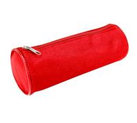 Waytex 931281 Trousse Fourre Tout Ronde 21cm Diamètre 7.5cm Textile Rouge uni