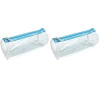 Waytex 931284 Trousse Ronde Transparente fourre-Tout Longueur 21cm Diamètre 7.5cm PVC Transparent et Fermeture zippée (Lot de 2)