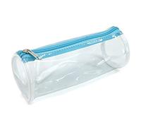 Waytex 931284 Trousse Ronde Transparente fourre-Tout Longueur 21cm Diamètre 7.5cm PVC Transparent et Fermeture zippée