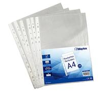 Waytex Chemise pochette perforée A4 transparente grainée 40 mic Sachet de 50