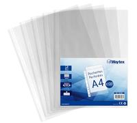 Waytex 931305 Pochettes Perforées A4 Transparentes Grainées 60 microns - Paquet de 100