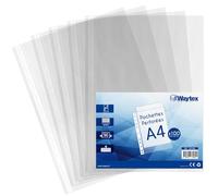 Waytex 931306 Pochettes Perforées A4 Transparentes Grainées 90 microns - Paquet de 100