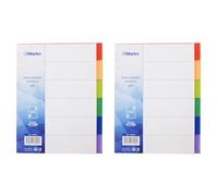 WAYTEX 931347 Intercalaires A4 6 Touches Neutres en Polypropylène de Couleurs Vives avec Index (Lot de 2)