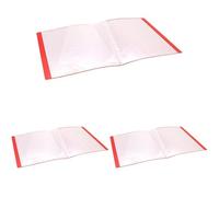 WAYTEX 931412 Protège Documents A4 60 Vues 30 Pochettes Couverture Polypro Rouge (Lot de 3)