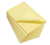 WAYTEX 931680C6 600 Notes adhésives A6 avec lignes Lot de 6 Blocs de 100 Feuilles autocollantes repositionnables Grand format 9,8 x 15 cm - Couleur jaune pastel