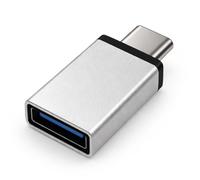 Waytex Adaptateur USB C vers USB A Femelle 3.0 5Gbps - Convertisseur USB Type C Mâle vers USB Type A Femelle - Compact Monobloc Aluminium pour Clé USB, Souris, Clavier