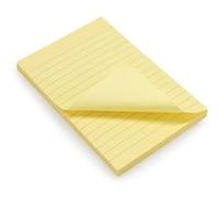 Waytex Notes adhésives 931680 A6 lignées Bloc 100 feuilles repositionnables Jaune pastel