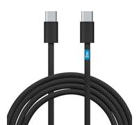Waytex Câble charge rapide USB C vers USB C 3A/60W, Longueur 2,00 m, Cordon USB type C 2.0 M/M Gaine Nylon tressé anti-rupture Noir, Compatible Iphone, Ipad et Androïd avec type C