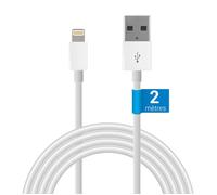 Waytex Câble Lightning vers USB 2m blanc pour apple iphone