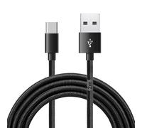 Waytex Câble USB C 3.1 vers USB pour Chargeur et Données, Longueur 2,00 m, Fiche type C Mâle, Fiche type A Mâle, Gaine Nylon anti-rupture Noir pour Iphone, Ipad, Samsung et tout appareil avec prise C