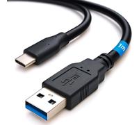 Waytex Câble USB-C vers USB-A 3.0 1m Charge Rapide 3A Transfert 5Gbps Moulé Double Blindage Cordon Type C Compatible Smartphone Tablette USB 2.0 1.1
