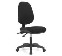 Waytex Chaise de Bureau Dossier et Assise Matelassé, Dossier à Contact Permanent, Revêtement Tissu, Noir