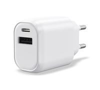 WAYTEX Chargeur Double USB C et USB A, Charge Rapide 30W PD, Sécurisée avec Puce IC, Chargeur Rapide pour iPhone, iPad, Samsung, Android, Prise Secteur EU