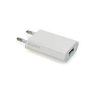Waytex Chargeur USB 5V - 1A Prise Adaptateur Secteur Universel USB Chargeur pour iPhone, iPad, Smartphone Android Smartwatch, Tablette, Écouteurs, Couleur Blanc