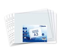 Waytex Chemise Pochette perforée A3, épais 7.5/100, Sachet de 10 (Ouverture Haut)